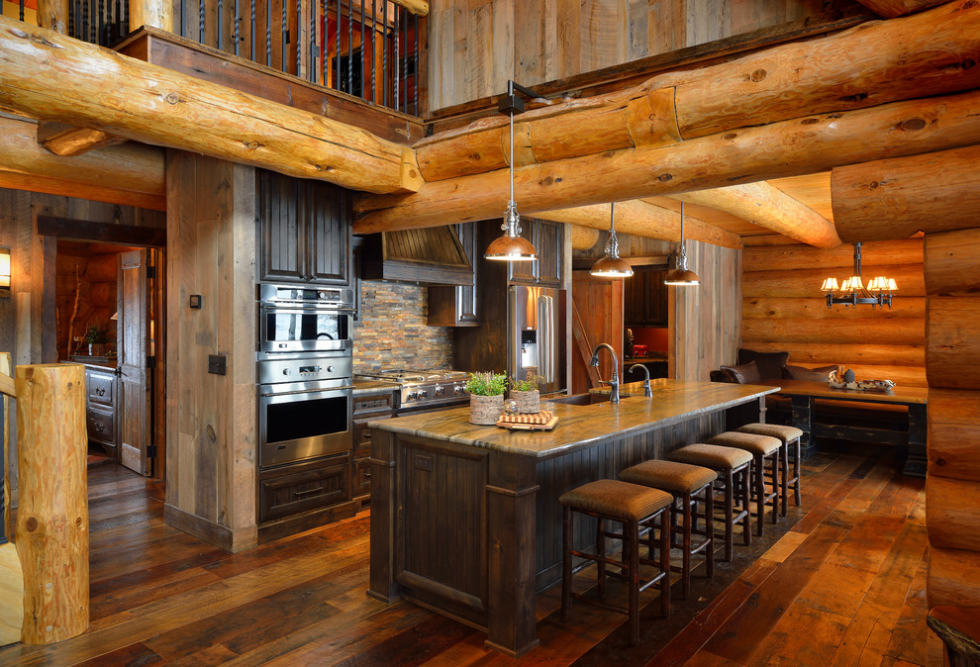 log cabin kitchen design idea