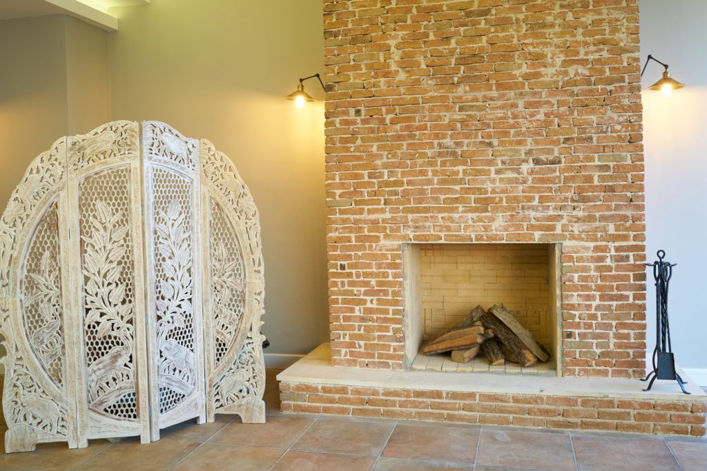 Brick Fireplace - Farmhouse Decor Ideas
