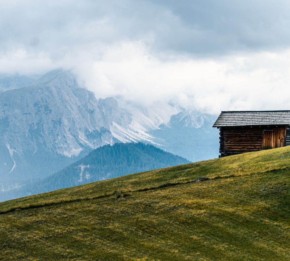 Cabin on a mountain slope